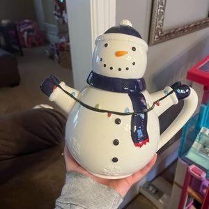 unique snowman tea pot